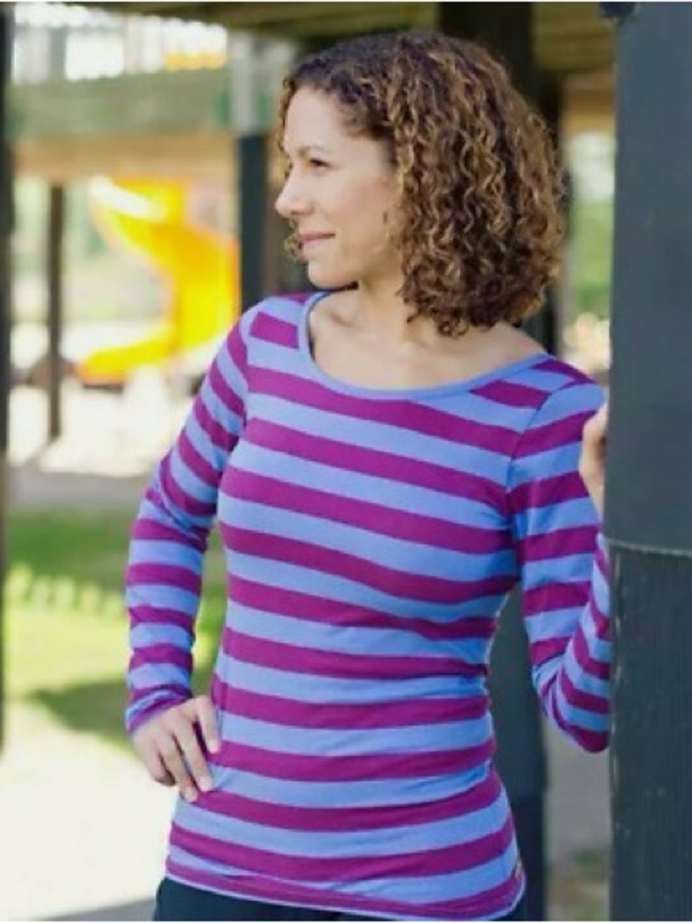 Matilda Jane Purple and Blue Striped Long-Sleeve Tee
